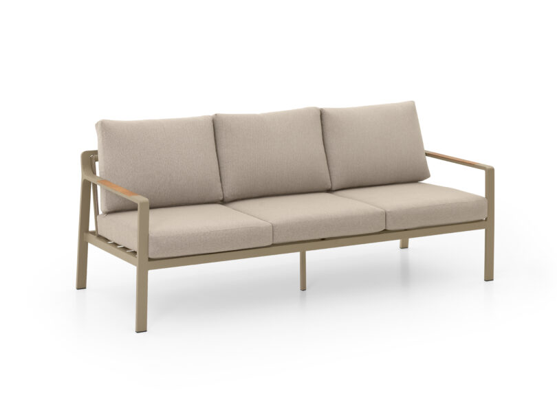 3er Sofa Salzkammergut mit Teak-Armlehnen – Bild 4